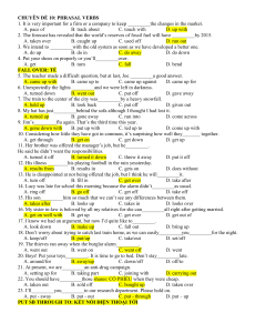 Phrasal Verbs Practice Test: Multiple Choice Questions