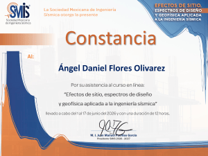 Constancia de Asistencia - Ingenier&iacute;a S&iacute;smica