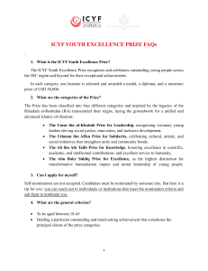 ICYF Youth Excellence Prize FAQs - Categories, Eligibility, Nomination