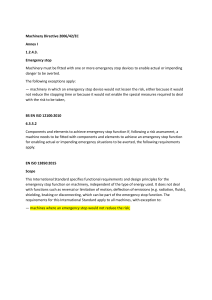 Emergency Stop Requirements: Machinery Directive 2006/42/EC