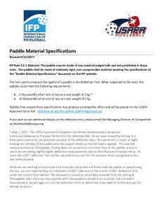 Pickleball Paddle Material Specifications