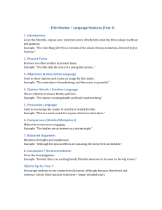 Film Review Guide for Year 7