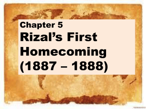 Chapter 5: Rizal's First Homecoming (1887-1888)