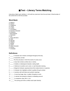 Literary Terms Matching Test