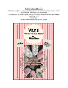 Vans Advertisement Analysis Activity (20 Marks)