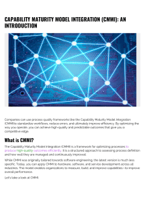 CMMI: An Introduction to Process Improvement Framework