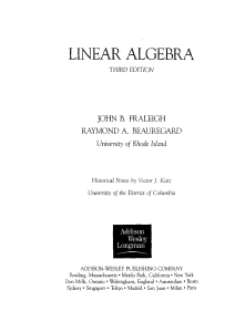 Algebra Liniowa - Trzecie Wydanie
