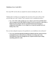 Mindfulness Extra Credit Form: Student Reflections