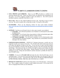 WARD'S CLASSROOM EXPECTATIONS Syllabus