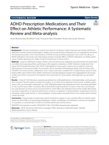 ADHD Medications and Athletic Performance: Systematic Review