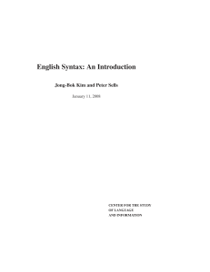 English Syntax: An Introduction Textbook