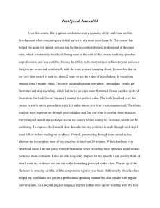 Post Speech Journal #4: Public Speaking Confidence Reflection