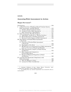 Assessing Risk Assessment in Action: Criminal Justice Study