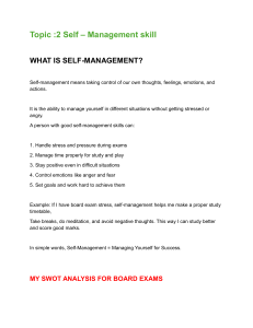 Self-Management Skills for Board Exams