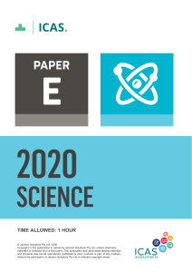 ICAS 2020 Science Paper E Practice Test