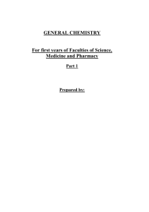 General Chemistry Textbook for First-Year Science, Medicine, Pharmacy Students