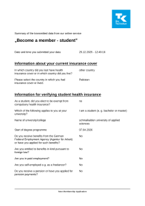TK Student Health Insurance Application Form