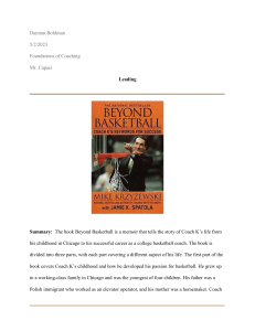 Beyond Basketball Book Report: Coach K's Leadership Philosophy