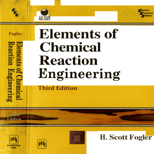 Elements of Chemical Reaction Engineerin