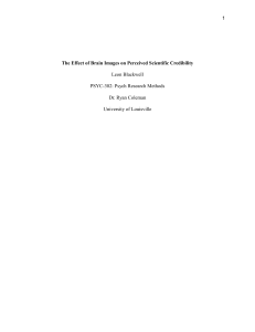 Effect of Brain Images on Scientific Credibility Research