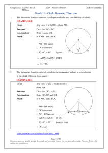 Grade 11 Circle Geometry Theorems