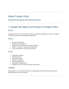 Indian Foreign Policy: Important Questions & Model Answers