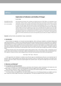 Exploration of Indicators and Vinegar Acidity via Titration