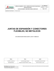 Especificaci&oacute;n T&eacute;cnica PEMEX: Juntas de Expansi&oacute;n No Met&aacute;licas