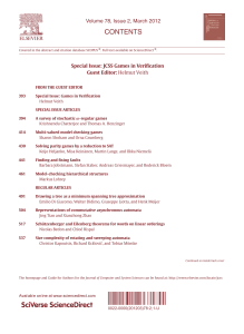 Journal of Computer and System Sciences: Games in Verification