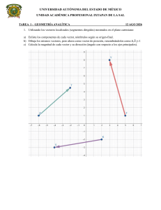 Tarea 1: Geometr&iacute;a Anal&iacute;tica - Vectores
