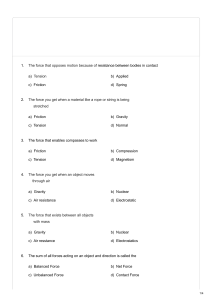 Forces and Motion Worksheet