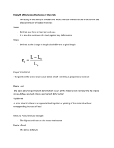 Strength of Materials: Stress, Strain, Hooke's Law