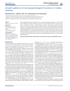 Growth Patterns of Neuropsychological Functions in Indian Children