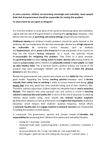 Childhood Obesity: Government, Parental, and School Responsibilities