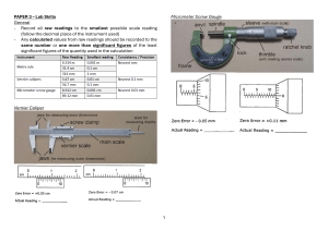 Lab Skills: Micrometer & Vernier Caliper Guide