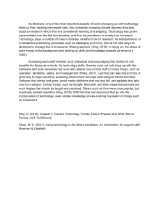 Technology for Librarians: Lifelong Learning & Staff Training
