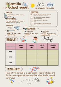Paper Airplane Wing Length Experiment: Scientific Method Report