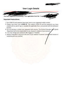 User Login Details for School Admission Application
