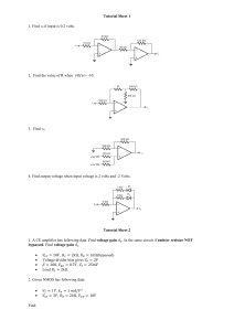 Electronics Tutorial Sheet 1 & 2