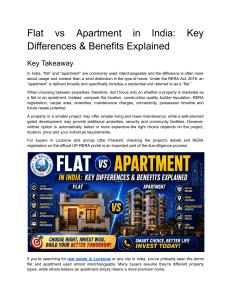 Flat vs Apartment in India: Key Differences & Benefits Explained
