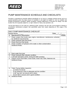 Concrete Pump Maintenance Schedule & Checklists