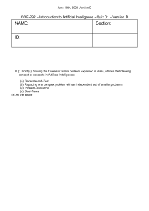AI Quiz: Towers of Hanoi Problem