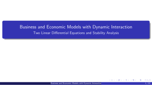Business & Economic Models: Dynamic Interaction & Stability Analysis