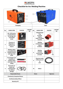 Arc Welding Machine Safety Checklist