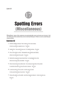 Spotting Errors: Grammar Exercise Workbook