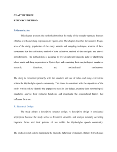 Morpho-syntactic Analysis of Taboo Words and Slang in Opobo-Igbo
