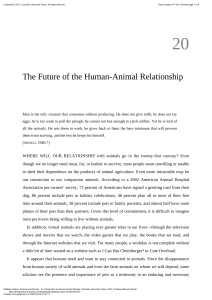 The Future of Human-Animal Relationships: A Sociological Perspective