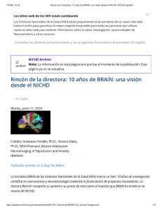10 a&ntilde;os de la iniciativa BRAIN: visi&oacute;n desde el NICHD