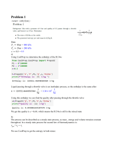 Thermodynamics Problem 1: R134a Throttle Valve Analysis
