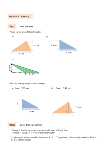 Area of a Triangle Worksheet